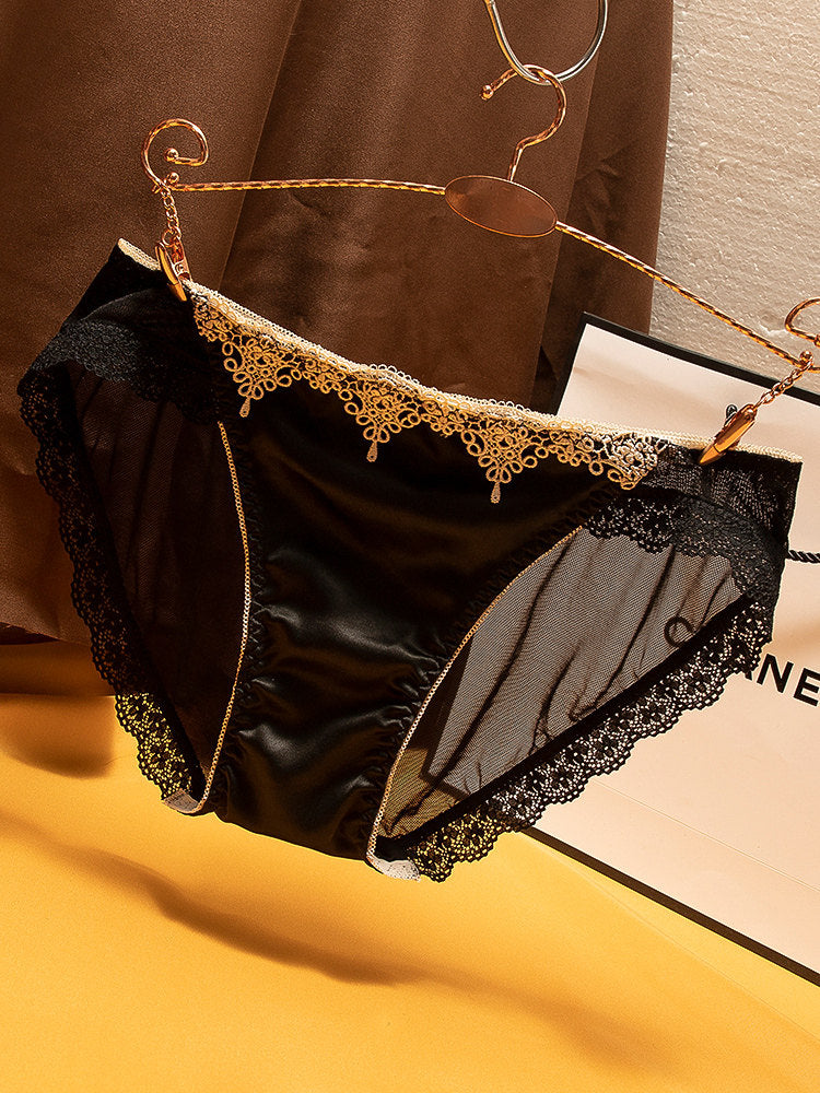 Culottes fines et respirantes en satin léger de luxe pour femmes 