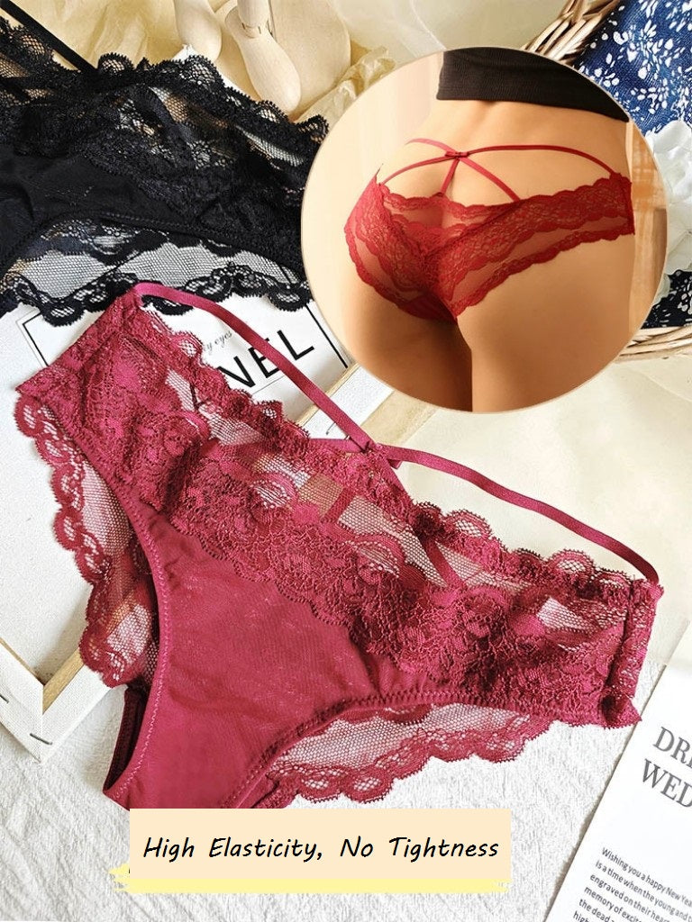Sexy Sheer Lace Half-Covered Hip Panties for Women