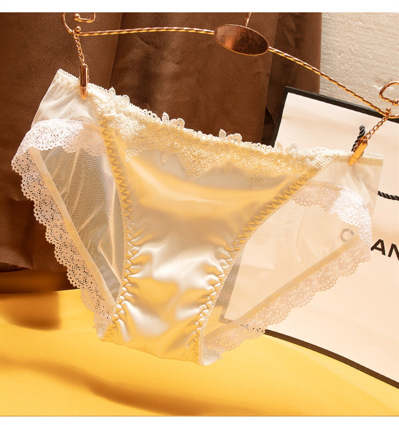 Premium Light Luxury Satin Sexy Women's Thin Breathable Panties T30