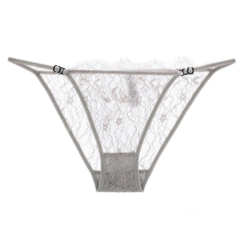 Lace Thong Panties for Women - Adjustable Strap Floral Sheer Underwear  P75